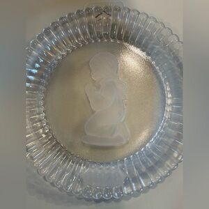 Goebel Frosted Glass Plate with Praying Child